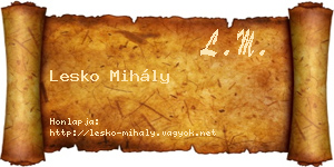 Lesko Mihály névjegykártya